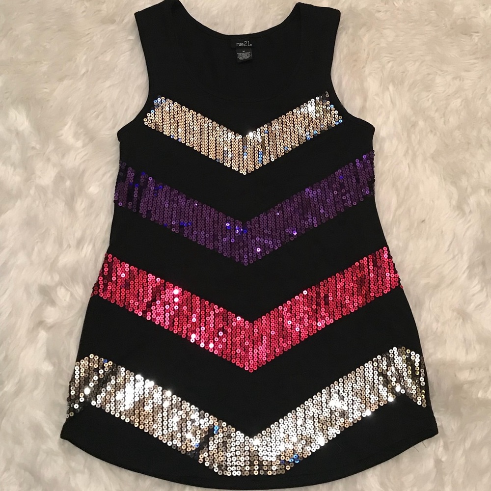 Chevron sequin tank